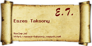 Eszes Taksony névjegykártya